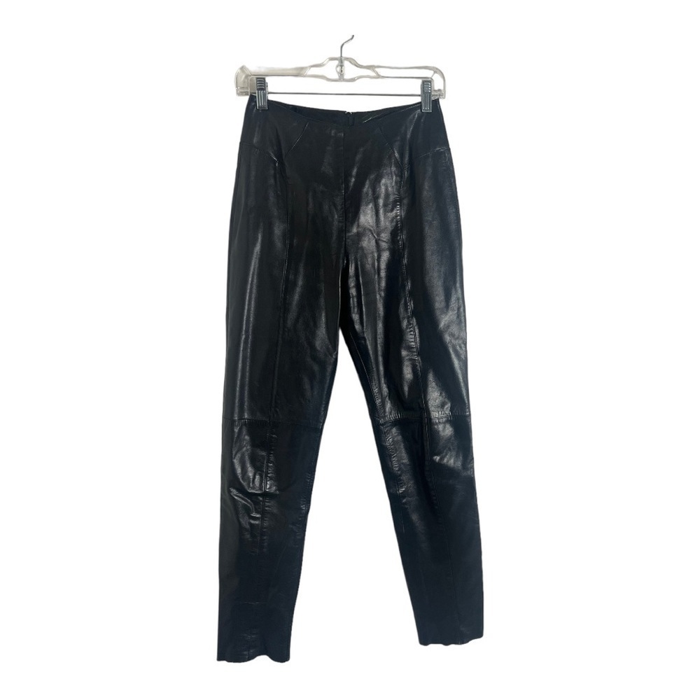 Verducci Black Vintage 80s Genuine Leather Pant Size 8 - Picture 12 of 12